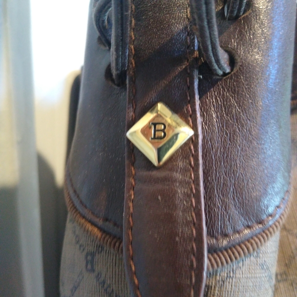 Bally Monogram Logo Bucket Bag Taupe Leather Drawstring Handbag Purse  Designer - Picture 7 of 14